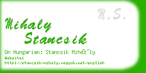 mihaly stancsik business card